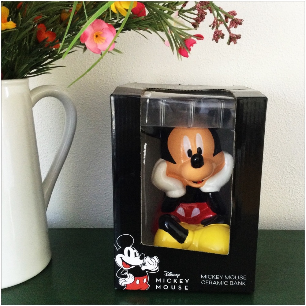DISNEY Mickey Mouse Ceramic Coin Bank – Classic Outfit, NWT